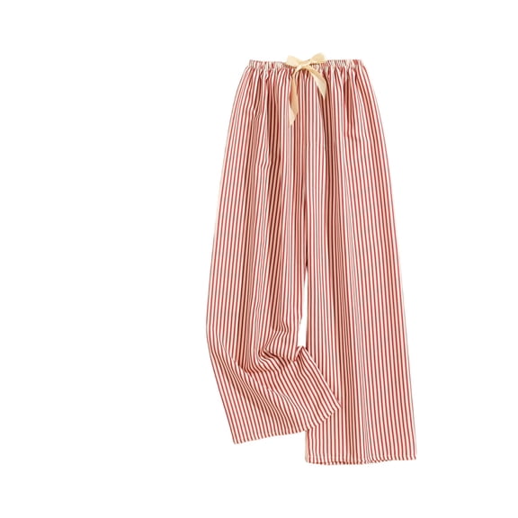Women's Casual Fashion Sleep Pants Striped Loungewear Pants Wearable As Outerwear High-Waisted Pants for Comfortable and Stylish Home and Outdoor Wear,Red,One Size
