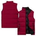 thumbnail image 1 of Women's Casual Fashion Sleeveless Vest Solid Color Cotton Jacket Deep Red XXL, 1 of 4