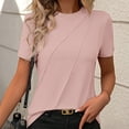 thumbnail image 1 of Women's Casual Fashion Solid Color Crew Neck Short Sleeve Pullover T Shirt For Casual Occasions, 1 of 8