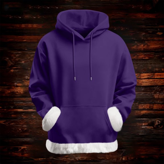 Women's Casual Fashion Solid Color Long Sleeve Hooded Sweatshirt Top Comfort Pullover for Women Loose Fit Streetwear with Hood,Dark Purple,S