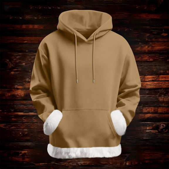 Women's Casual Fashion Solid Color Long Sleeve Hooded Sweatshirt Top Comfort Pullover for Women Loose Fit Streetwear with Hood,Light Brown,S