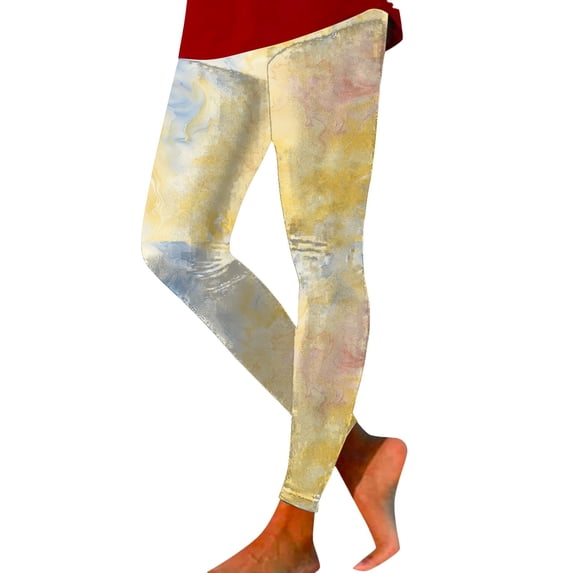 Women's Casual Fashion Tie Dye Printed High Waist Workout Leggings for Yoga Fitness and Sports Activities