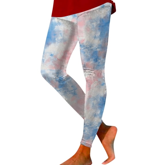 Women's Casual Fashion Tie Dye Printed High Waist Workout Leggings for Yoga Fitness and Sports Activities