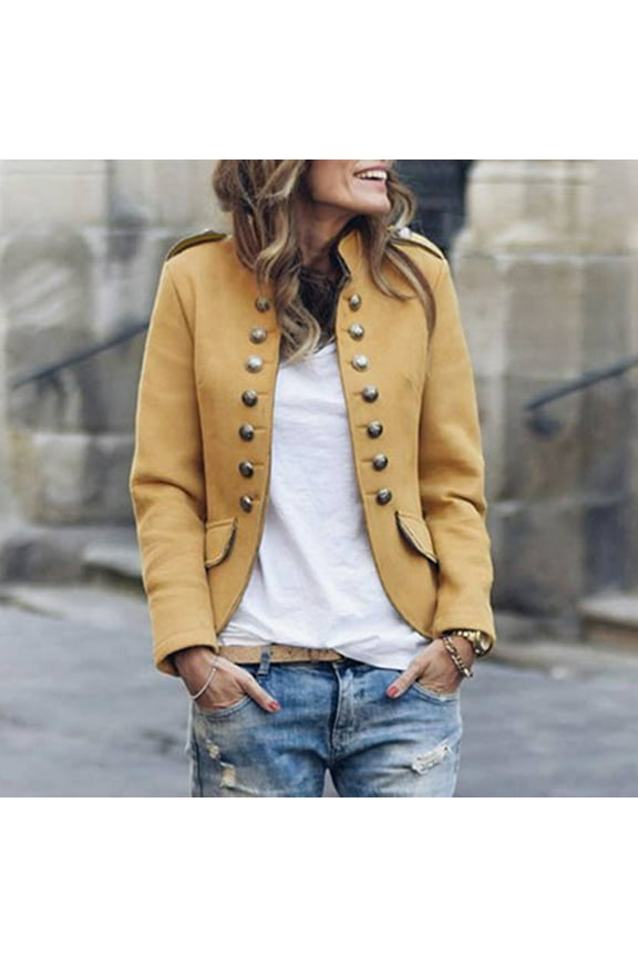 Women's Casual Fasion Autumn And Winter Button Long Sleeve Coats Fall Vests for Women Sweater Vest Long Jean Jacket Women's Vests Fashion Womens Western Vests Outerwear Vest Trench Womens Long Vest