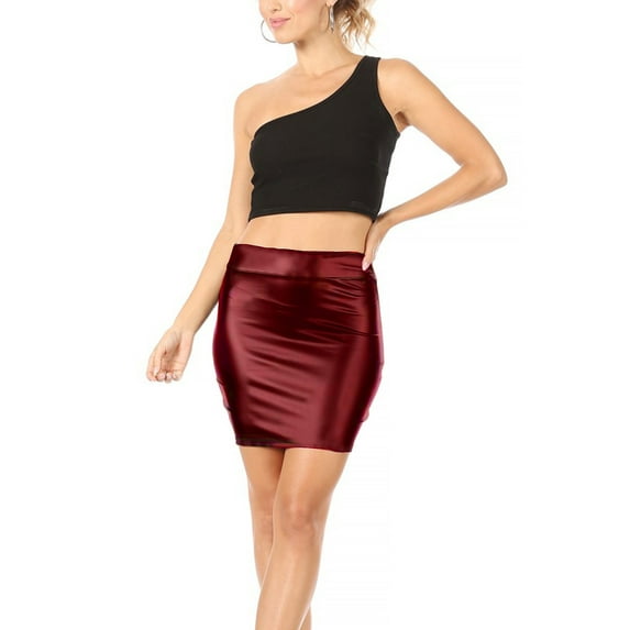 Women's Casual Faux Leather Mini Skirt