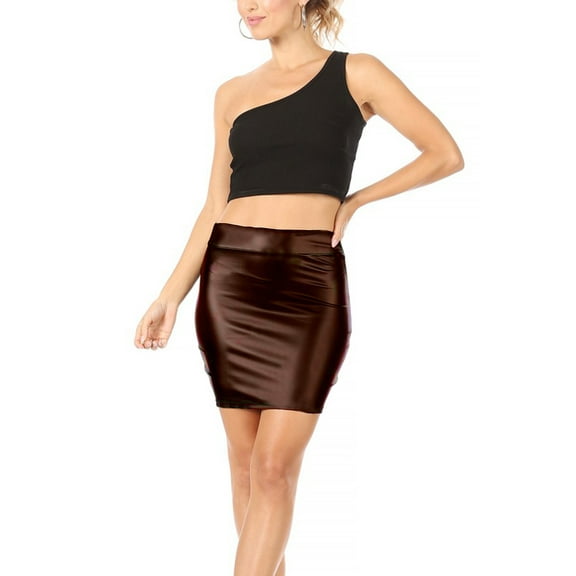 Women's Casual Faux Leather Mini Skirt