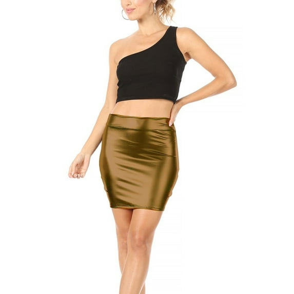 Women's Casual Faux Leather Mini Skirt