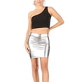 thumbnail image 1 of FashionJOA Women's Casual Silver Solid Print Mini Pleated Skirt, 1 of 6