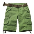 thumbnail image 1 of Women's Casual Fitted Multi-Pockets Twill Bermuda Cargo Shorts(No Belt),Armygreen 4, 1 of 10