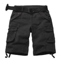 thumbnail image 1 of Women's Casual Fitted Multi-Pockets Twill Bermuda Cargo Shorts(No Belt),Black 18, 1 of 10