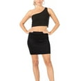 thumbnail image 1 of Women's Casual Fitted Solid and Faux Leather Stretchy Mini Skirt, 1 of 5