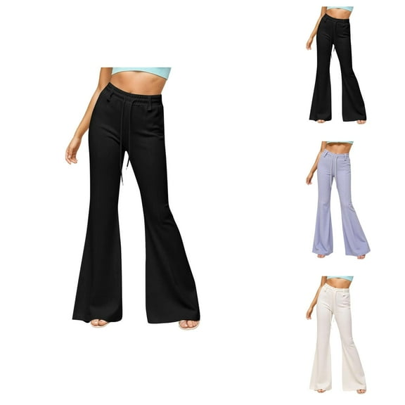 Women's Casual Flared Pants High Waist Wide Leg Trousers for Daily Workout and Outdoor Activities Comfortable Stretchy Bootcut Design