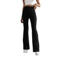 thumbnail image 1 of Women's Casual Flared Pants High Waisted Elastic Waist Comfortable Trousers For Daily Wear Outdoor Activities Fall Winter Fashion Trendy Outfit, 1 of 2