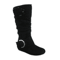 thumbnail image 1 of Women's Casual Flat Heel Side Zip Wide Calf Knee High Mid-Calf Boots Shoes, 1 of 5