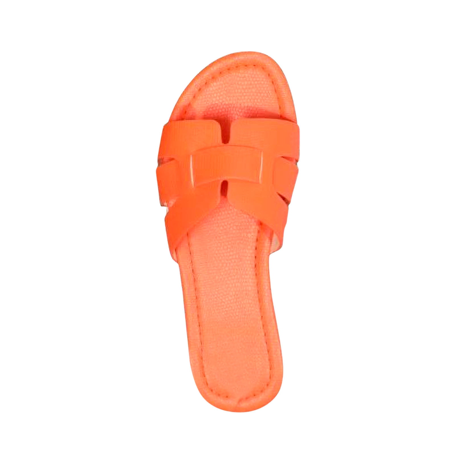 Nvtuuer Women's Jelly Flat Sandals - Open Toe Buckle Strap Casual Sandals, Non-Slip, Black Size 7 - View #2