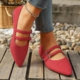 thumbnail image 1 of Women's Casual Flats, Breathable Pointed Toe Double Strap Flat Shoes for Women, Comfortable Everyday Footwear for Office Work Commute Shopping and Weekend Outings, 1 of 8