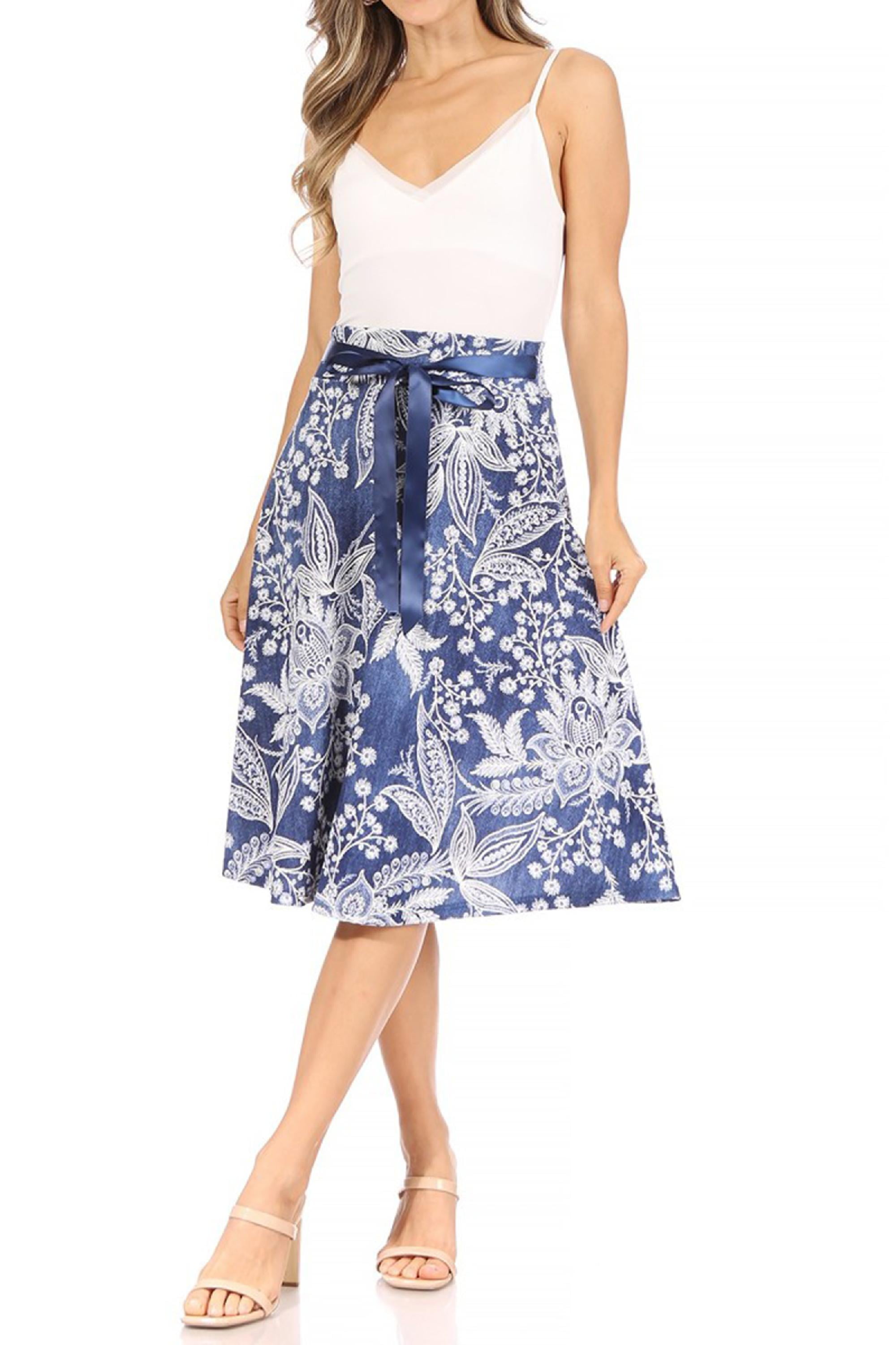 Frill Skirt Mini Crop Bow Tiered Panel Waist A-Line Elastic Camisole Top Floral / Print Plain