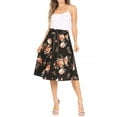 thumbnail image 1 of Women's Casual Floral Printed A Line Ribbon Belted Knee Length Midi Skirt, 1 of 6