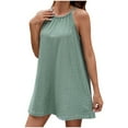 thumbnail image 1 of Women's Casual Flowy Round Neck Suspender Dress Elegant Loose Fit Comfortable Summer Dress Stylish Versatile Outfit, 1 of 2