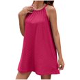 thumbnail image 1 of Women's Casual Flowy Round Neck Suspender Dress Elegant Loose Fit Comfortable Summer Dress Stylish Versatile Outfit, 1 of 2