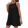 thumbnail image 1 of Women's Casual Flowy Round Neck Suspender Dress Elegant Loose Fit Comfortable Summer Dress Stylish Versatile Outfit, 1 of 2