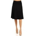 thumbnail image 1 of Women's Casual Foldable High Waist A-Line Midi Skirt with Stretch Fabric, 1 of 4