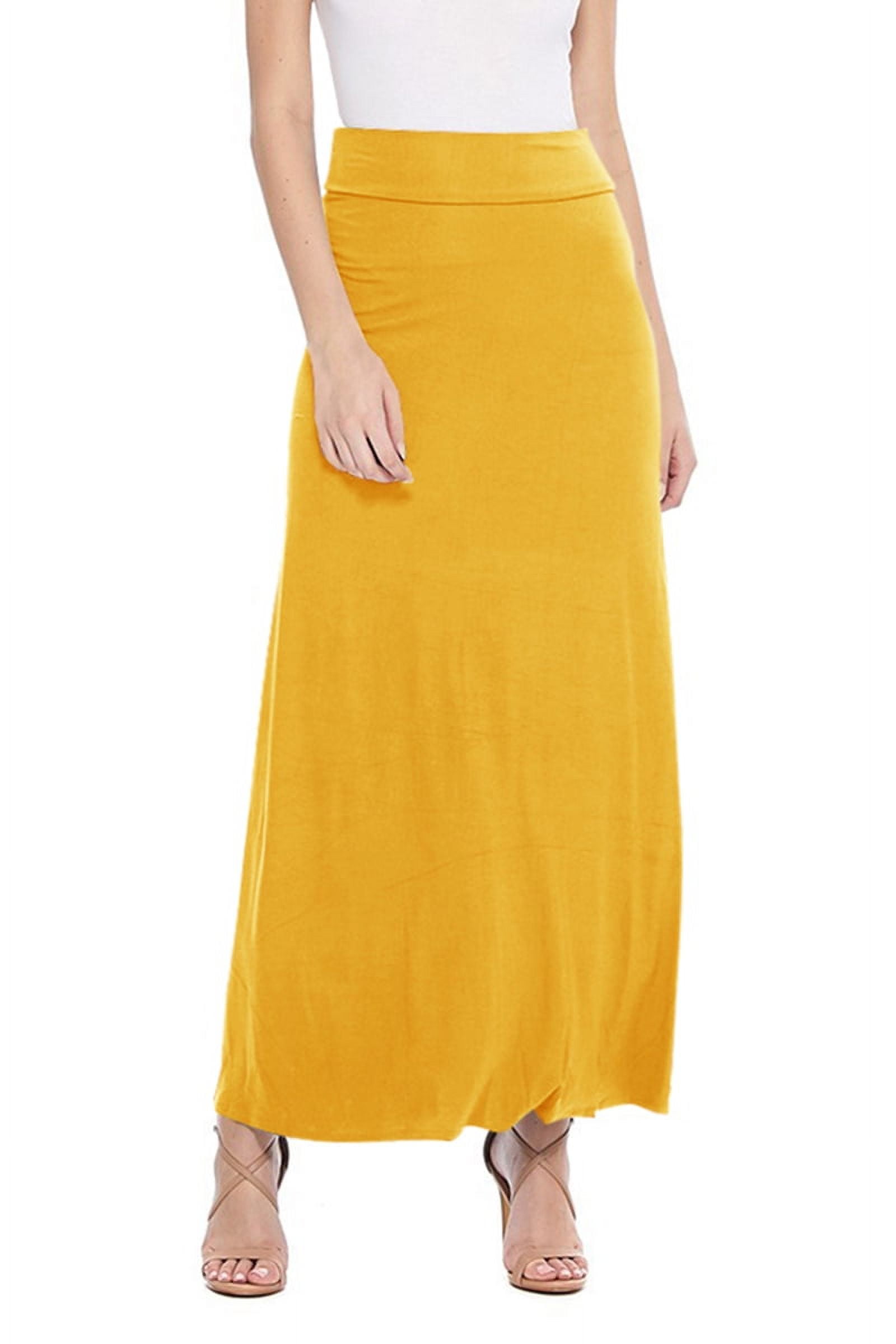 High Waist Loose Fit Solid Color Long Maxi Skirt