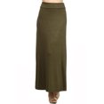 thumbnail image 1 of Women's Casual Foldable Waist Comfy Loose Fit Solid Maxi Skirt, 1 of 4