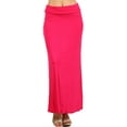 thumbnail image 1 of Women's Casual Foldable Waist Comfy Loose Fit Solid Maxi Skirt, 1 of 4