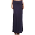 thumbnail image 1 of Women's Casual Foldable Waist Comfy Loose Fit Solid Maxi Skirt, 1 of 4