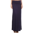 thumbnail image 1 of Women's Casual Foldable Waist Comfy Loose Fit Solid Maxi Skirt, 1 of 4