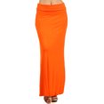 thumbnail image 1 of Women's Casual Foldable Waist Comfy Loose Fit Solid Maxi Skirt, 1 of 4