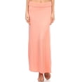 thumbnail image 1 of Women's Casual Foldable Waist Comfy Loose Fit Solid Maxi Skirt, 1 of 4