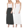 thumbnail image 1 of Women's Casual Foldover Waist A-Line Loose Fit Lounge Maxi Long Skirt S-3XL (Pack 0f 2), 1 of 5