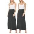 thumbnail image 1 of Women's Casual Foldover Waist A-Line Loose Fit Lounge Maxi Long Skirt S-3XL (Pack 0f 2), 1 of 5