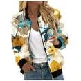 thumbnail image 1 of Women's Casual Full Print Zipper Cardigan Jacket Lightweight Fashion Outerwear Womens plus Size Swing Coats Rain Coats for Women plus Size 4x Coats Women Trench plus Size Women Long Coats Winter Light, 1 of 4
