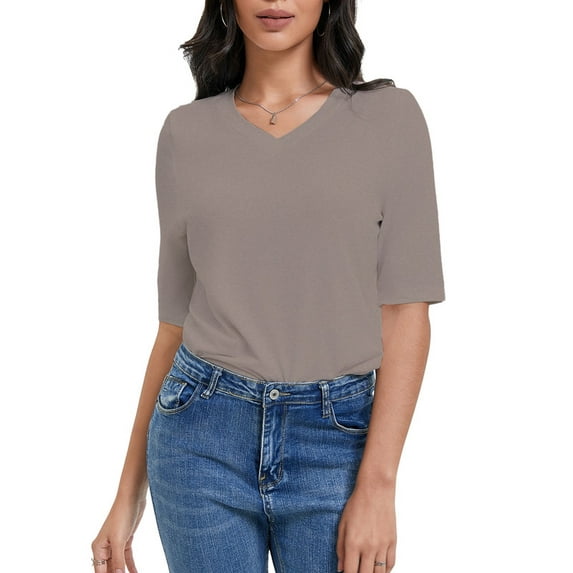 Women's Casual Half Sleeve T-Shirt - Relaxed Fit Basic Top, Soft Breathable, Everyday Wear (Size S-XXL)