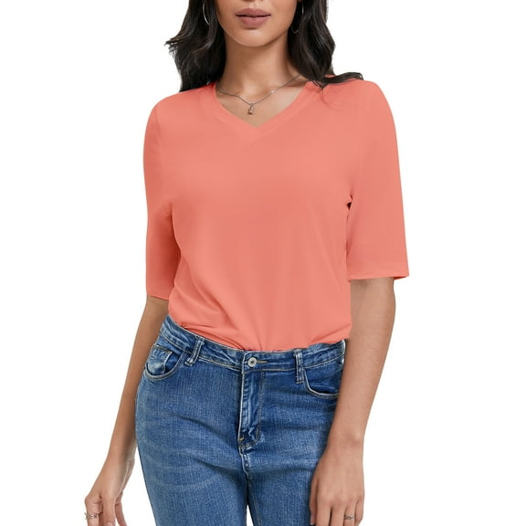 Women's Casual Half Sleeve T-Shirt - Relaxed Fit Basic Top, Soft Breathable, Everyday Wear (Size S-XXL)