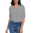 thumbnail image 1 of Women's Casual Half Sleeve T-Shirt - Relaxed Fit Basic Top, Soft Breathable, Everyday Wear (Size S-XXL), 1 of 6