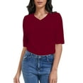 thumbnail image 1 of Women's Casual Half Sleeve T-Shirt - Relaxed Fit Basic Top, Soft Breathable, Everyday Wear (Size S-XXL), 1 of 5