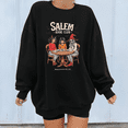 thumbnail image 1 of Women's Casual Halloween Salem Book Club Graphic round-neck long-sleeved cotton comfortable black S-3XL, 1 of 6