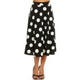 thumbnail image 1 of Women's Casual High Waist A-Line Midi Skirt with Elastic Waistband, 1 of 5