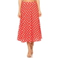 thumbnail image 1 of Women's Casual High Waist A-Line Midi Skirt with Elastic Waistband, 1 of 5