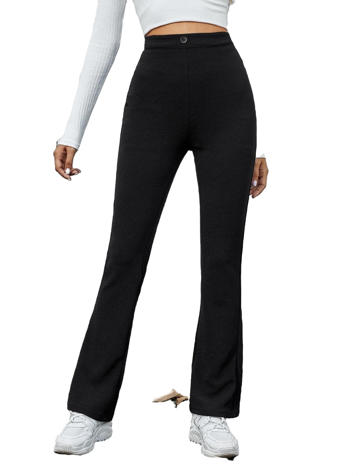 Size 0 Arden B. Full Length Flare Black Slacks Professional Work Pants Women  0