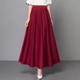 thumbnail image 1 of Women's Casual High Waist Loose Pleated Skirt A-Line Large Swing Plus Size, 1 of 9