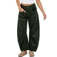 thumbnail image 1 of Women's Casual High Waist Loose Straight Leg Pants, Comfortable Material Solid Color Design, Lengthen Leg Lines Highlight Slender Waist Make You Look Taller Slimmer Xl Green, 1 of 5