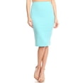 thumbnail image 1 of Women's Casual High Waist Slim Stretch Pull On Bodycon Pencil Solid Midi Skirt, 1 of 6