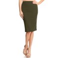thumbnail image 1 of Women's Casual High Waist Slim Stretch Pull On Bodycon Pencil Solid Midi Skirt, 1 of 5