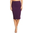 thumbnail image 1 of Women's Casual High Waist Slim Stretch Pull On Bodycon Pencil Solid Midi Skirt, 1 of 5