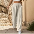 thumbnail image 1 of Women's Casual High Waist Solid Color Wide Leg Pants Women Pant Suits Casual Dress Pants for Women Business Casual with Back Pockets Tan Pants for Women Casual Pants Women Womens Plaid Pants Cabana, 1 of 7